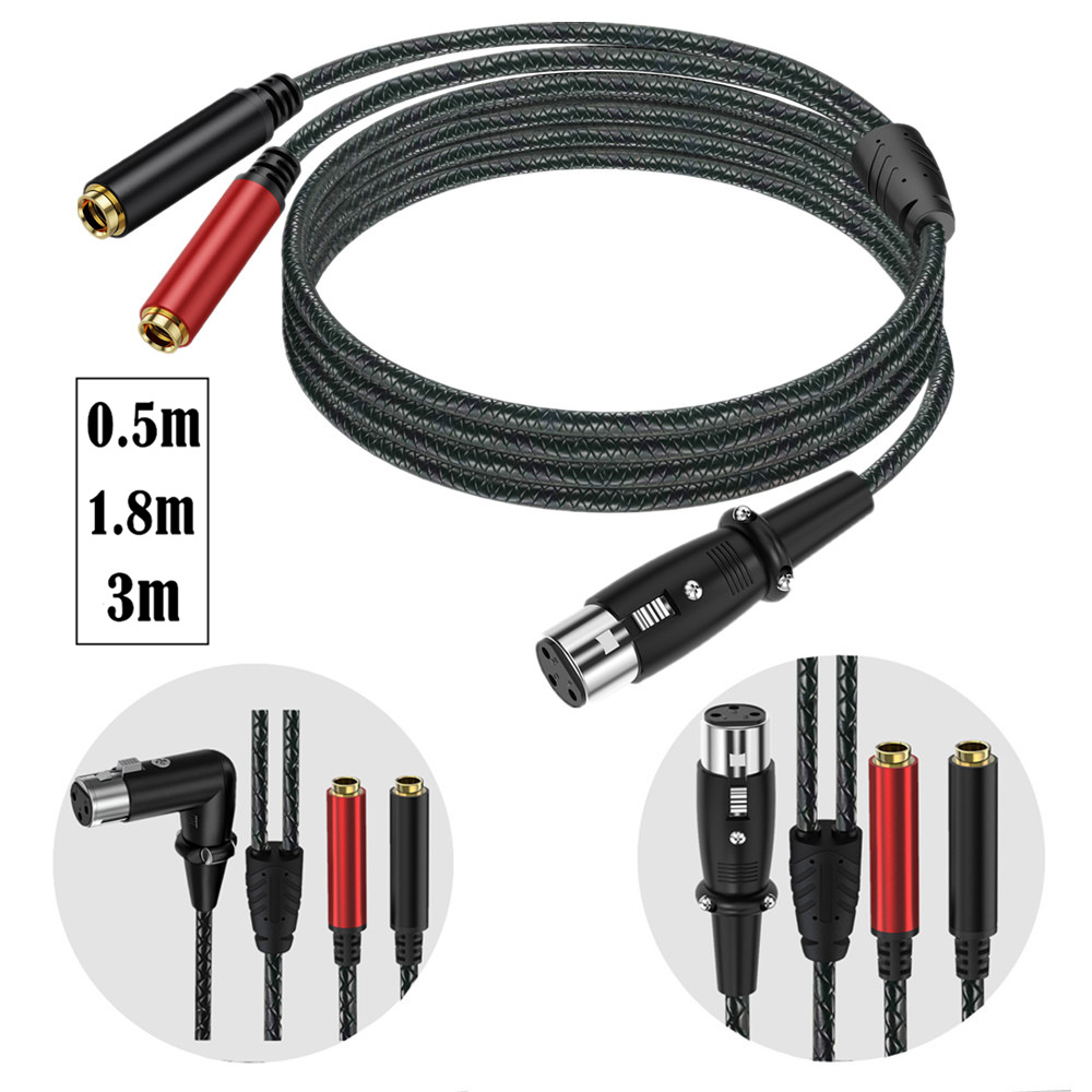 Earphone Splitter Jack - สายแยกเสียงแบบ Y 3Pin XLR ตัวเมีย เป็น