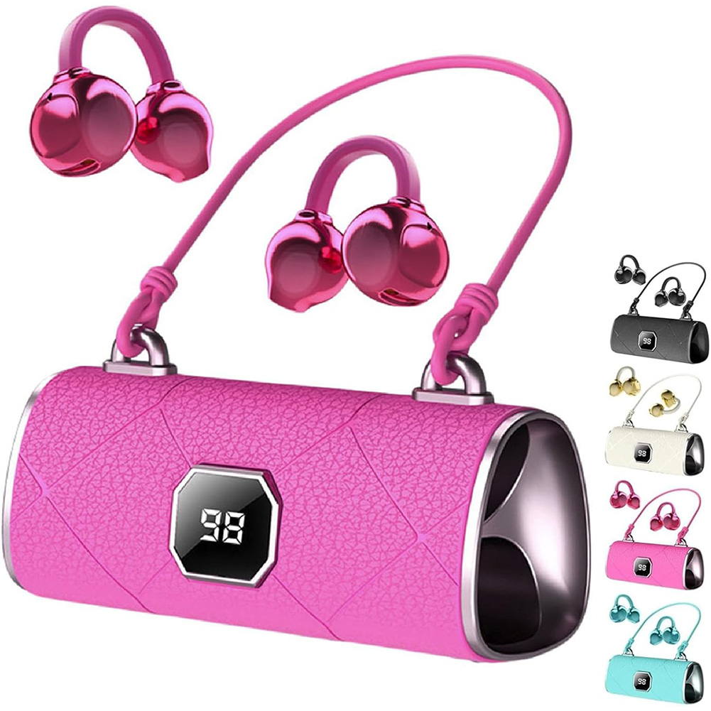 Bluetooth Headset On Ear - หูฟังบลูทูธไร้สายแบบเปิดหูพร้อมจอแสดงผลดิจิตอล LED หูฟังแบบหนีบแบบพกพาอายุการใช้งานแบตเตอรี่ยาวนานชุดหูฟังสเตอริโอไฮไฟ