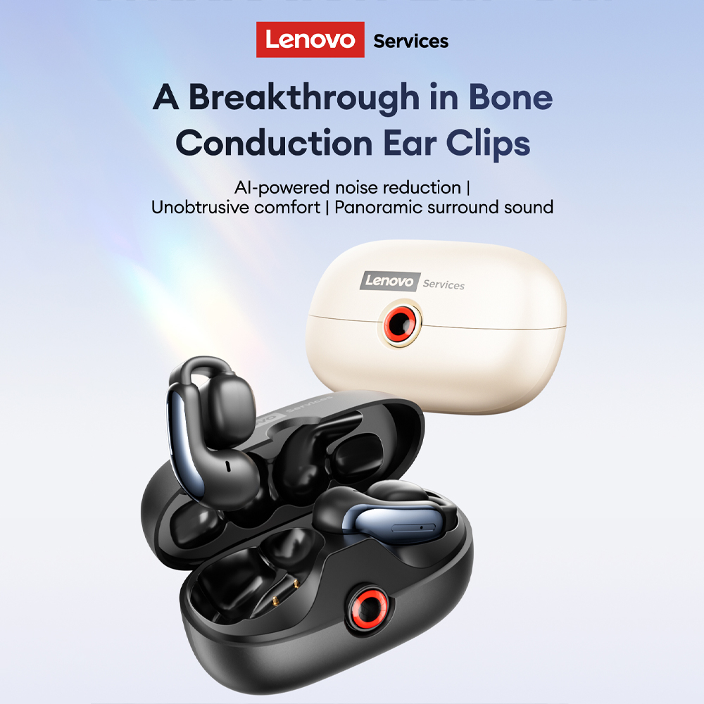 Wired Earphone Mic - เลอโนโว LES-108 หูฟังแบบหนีบหู TWS ไร้สาย บลูทูธ