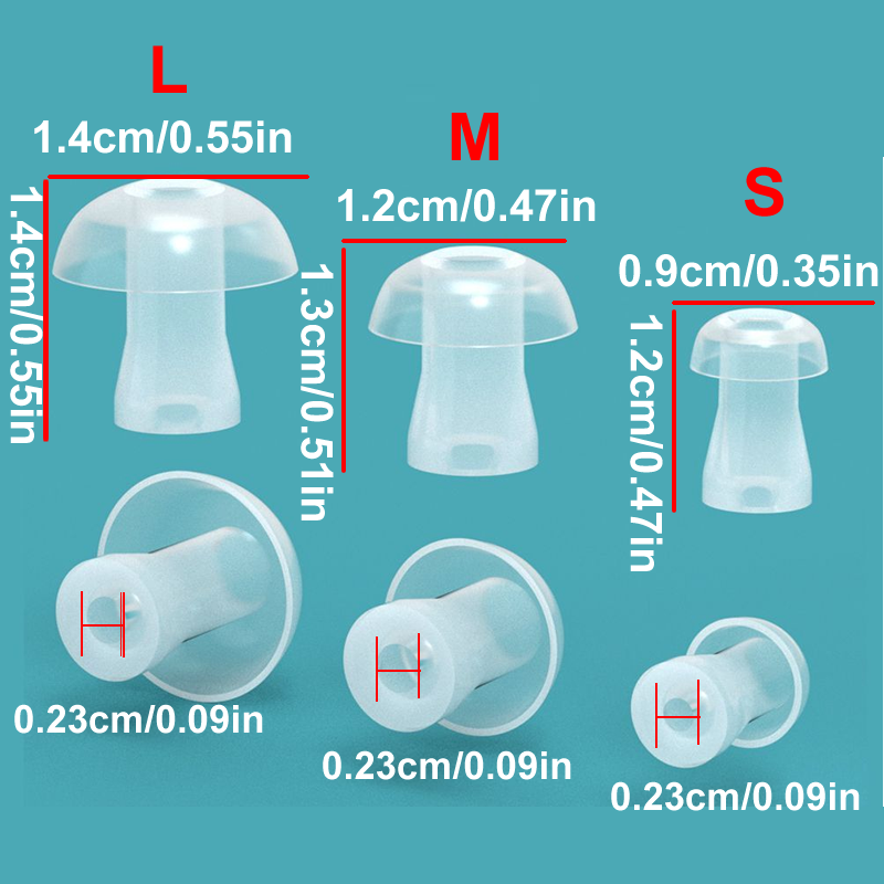 Silicone Ear Tip Replacement - จุกหูฟังซิลิโคนสำหรับเครื่องช่วยฟัง 100 ชิ้น ฝาครอบหูฟังแบบใส่ในหู อะไหล่เปลี่ยนจุกหูฟัง อุปกรณ์เสริมเครื่องช่วยฟัง