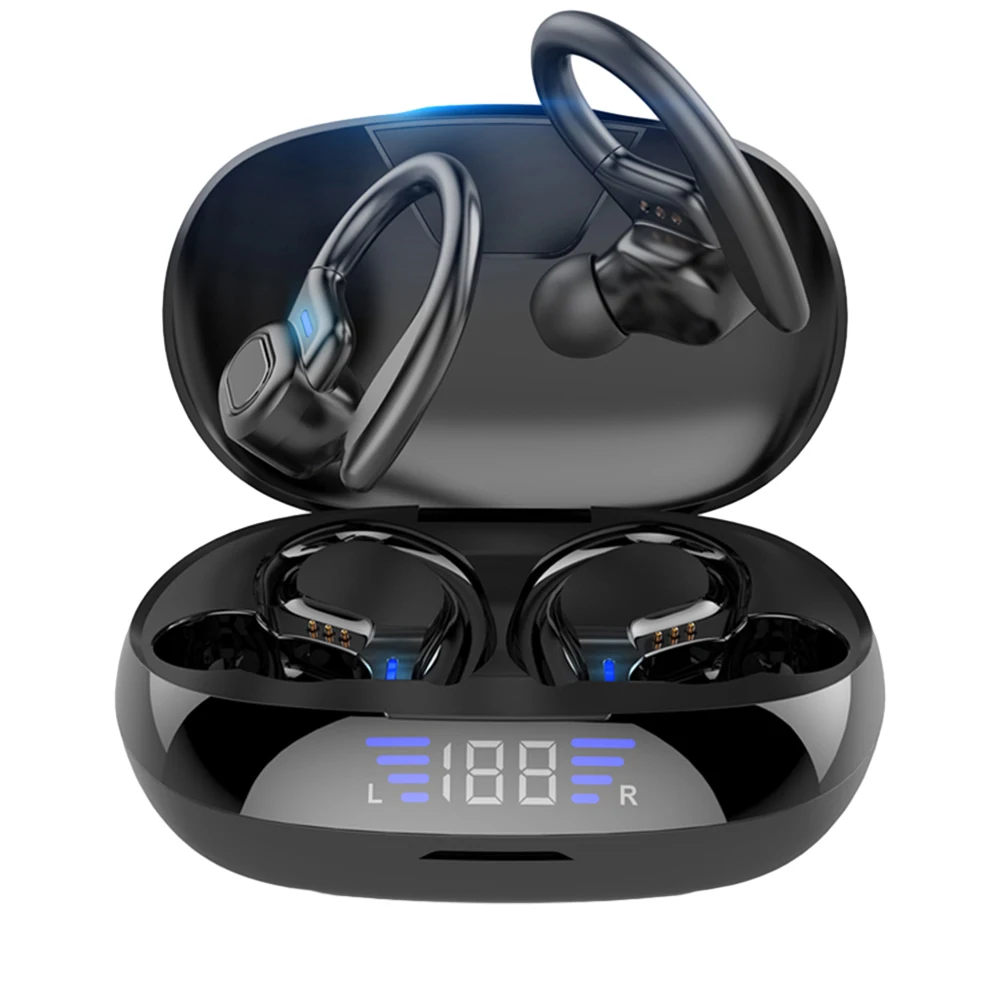 Sports Earphone Hook - VV2หูฟังบลูทูธพร้อมไมโครโฟนสำหรับเล่นกีฬา, หูฟังไร้สายกันน้ำหูฟังคล้องหูช่องชาร์จ5.0