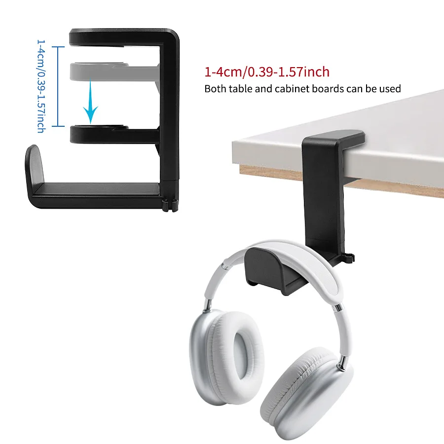 Headphone Stand Desk - 360 ° ขาตั้งหูฟังแบบหมุนได้ ปรับได้ ไม่ต้องเจาะ ตัวยึดหูฟังแบบตั้งโต๊ะ