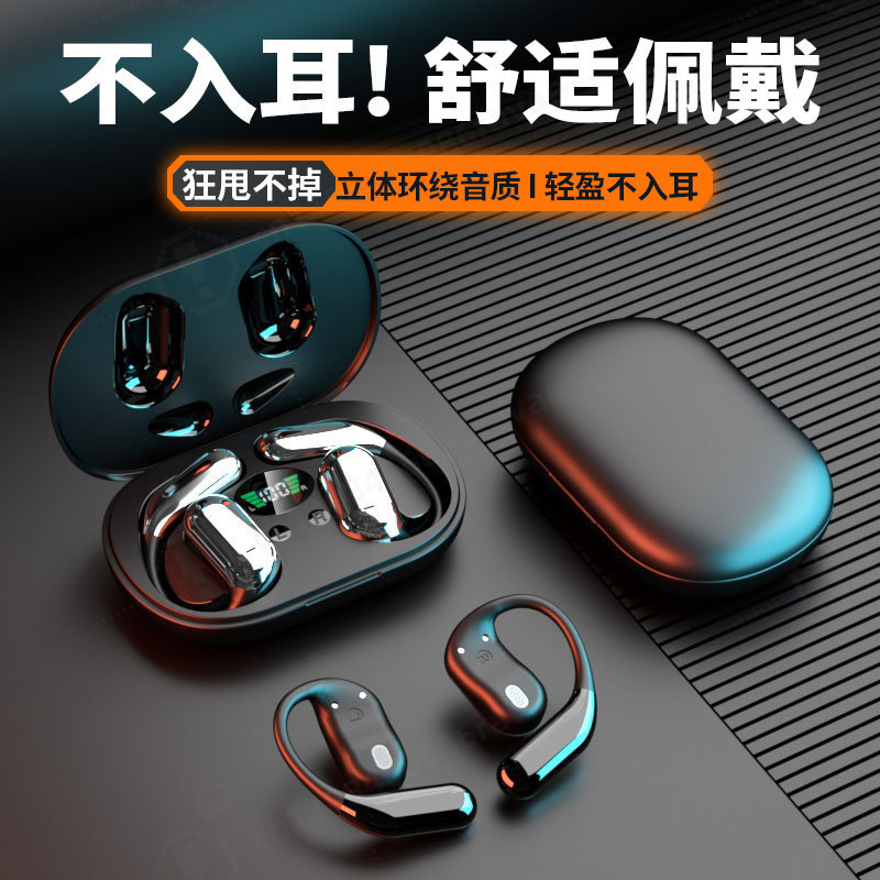 Sports Earphone Hook - Q16 AI ชุดหูฟังบลูทูธสำหรับแปลภาษาอัจฉริยะ หูฟังแบบเกี่ยวหูสำหรับเล่นกีฬา อายุการใช้งานแบตเตอรี่ยาวนานเป็นพิเศษ น้ำหนักเบา