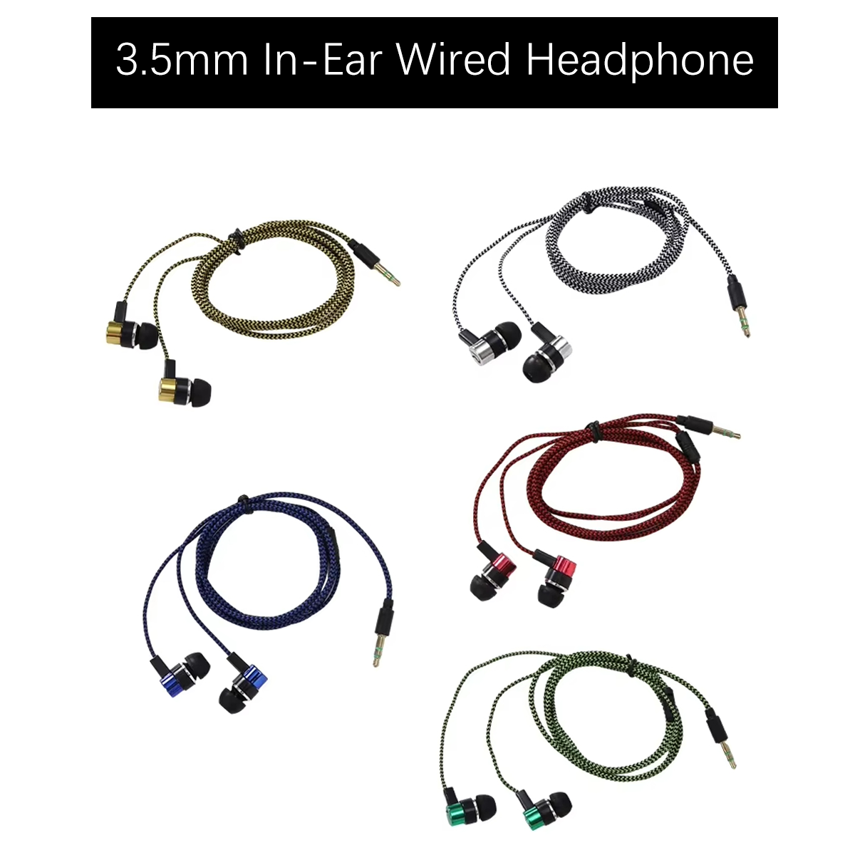 Audiophile Headphone Wired - หูฟังอินเอียร์แบบมีสายมิวาเยอร์ 3.5 มม. - หูฟังสเตอริโอเบสทรงพลังเพื่อคุณภาพเสียงที่เหนือกว่า