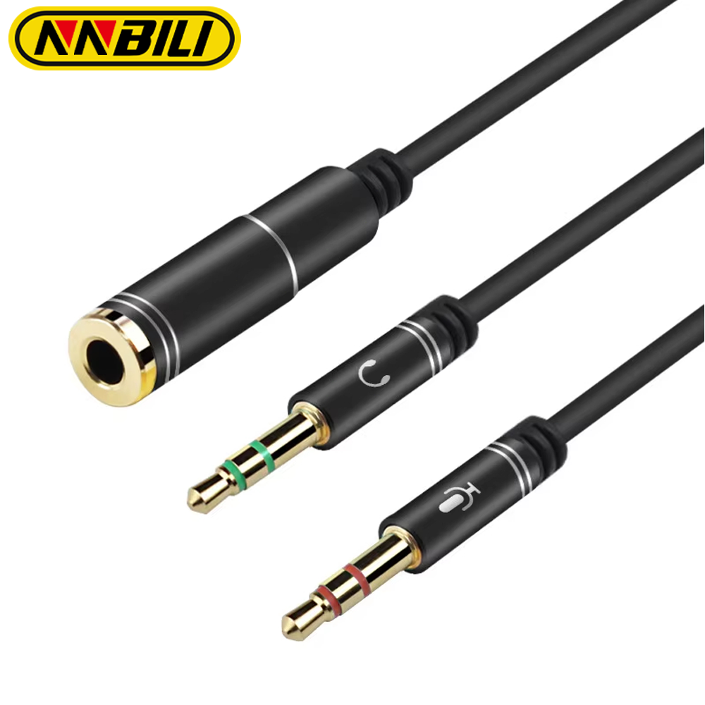 Earphone Splitter Jack - NNBILI มินิแจ็ค 3.5 ไมโครโฟนหูฟังสายอะแดปเตอร์แยกสัญญาณ Y, 3.5