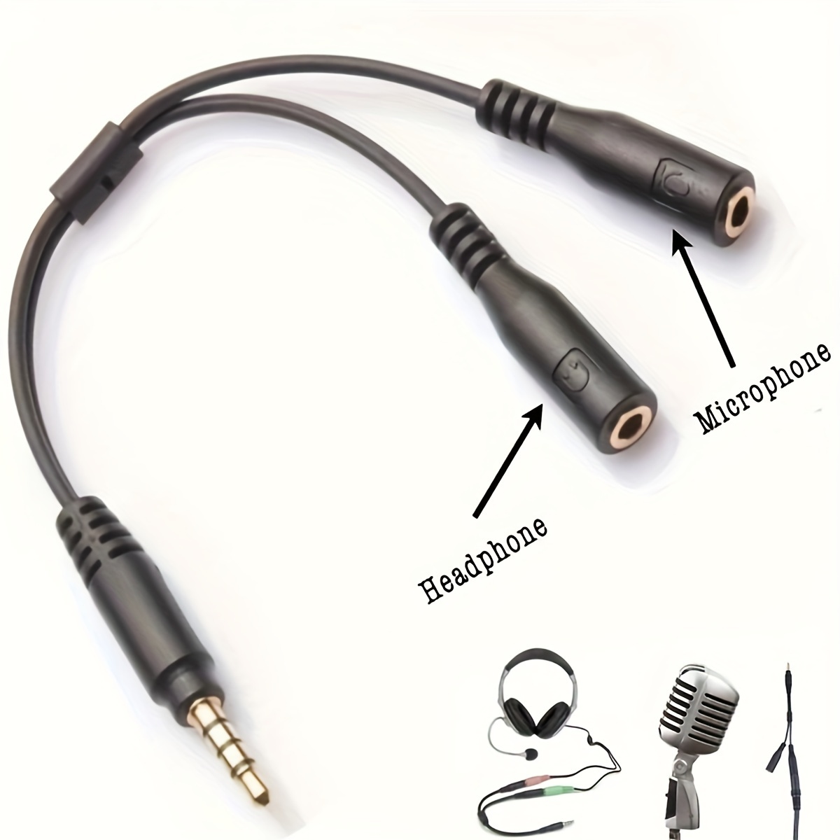 Audio Splitter Y - เสียงสเตอริโอ 3.5 มม. 1 ชาย 2