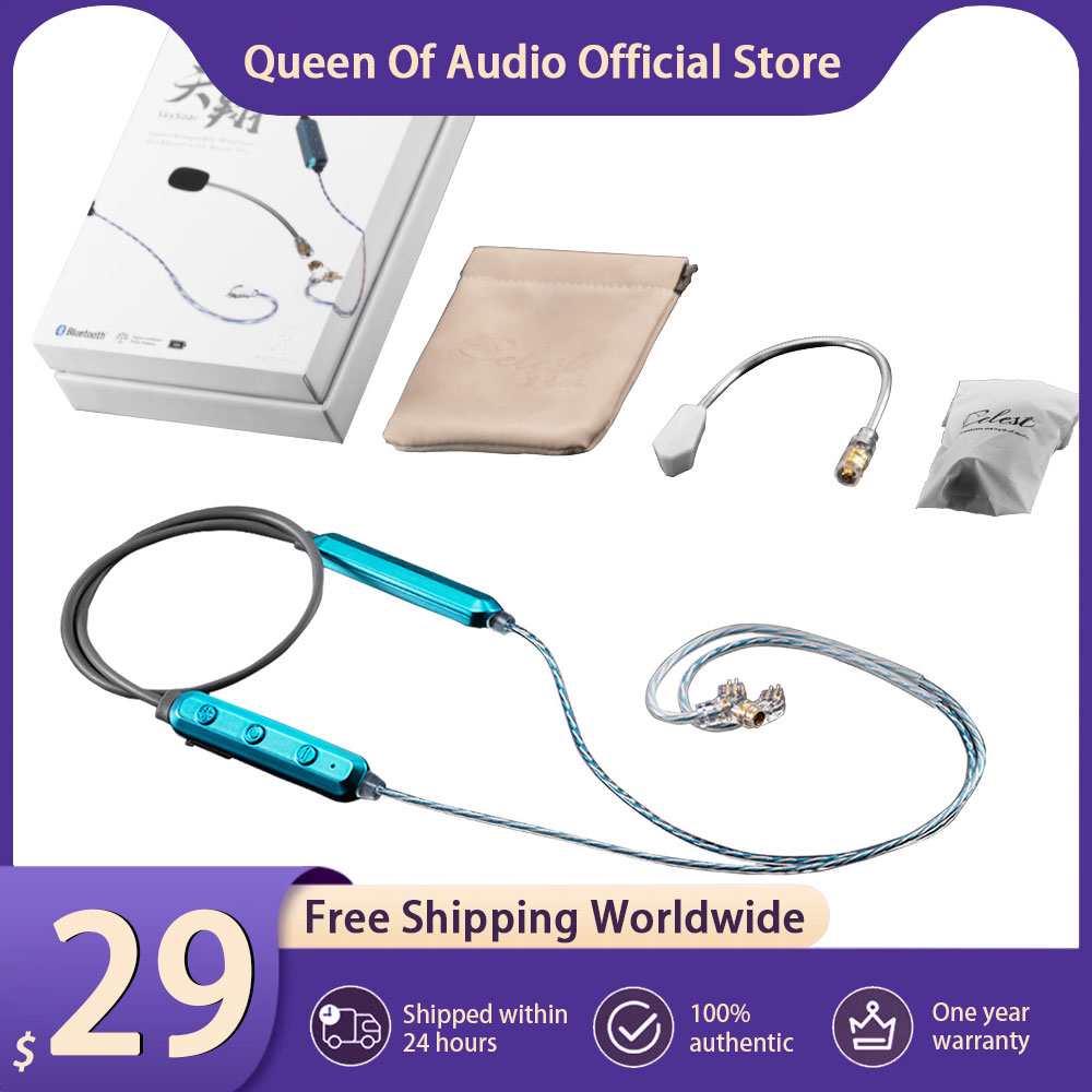 Wired Earphone Mic - เซเลสท์ สกายซอร์สายหูฟังแบบคล้องคอ บลูทูธ พร้อมไมโครโฟนแบบถอดได้ หูฟังแบบมีสายสำหรับชุดหูฟังสำหรับเล่นเกม อุปกรณ์เสริม
