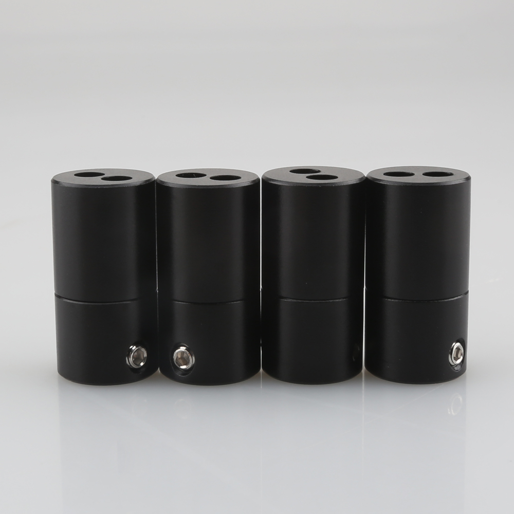 Audio Splitter Y - ปลอกแยกสายลำโพงอลูมิเนียมอัลลอยด์ 4 ชิ้น, ปลอกแยกสายแบบสองรูสำหรับสายบานาน่า RCA, ปลอกแยกสายแบบ