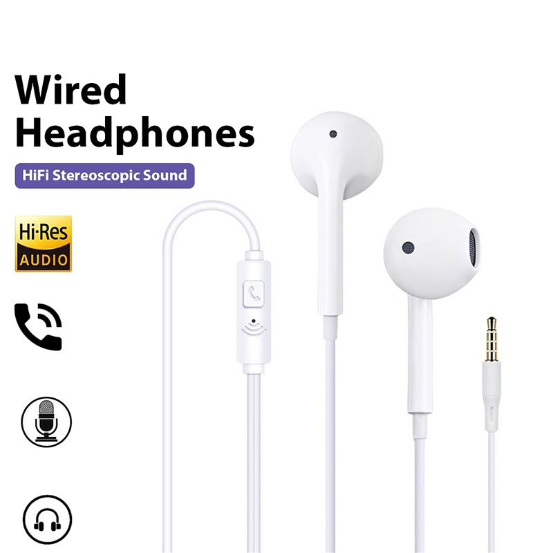 Audiophile Headphone Wired - หูฟังแบบมีสายขนาด 3.5 มม. หูฟังชนิดใส่ในหู เสียงเบสคุณภาพสูง หูฟังสำหรับเล่นกีฬา