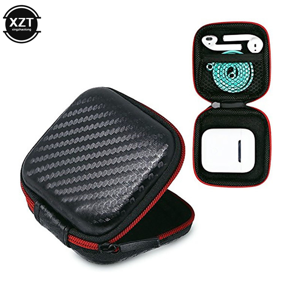 Headphone Case Hard - กระเป๋ามินิสแควร์ซิป Hard Storage กล่องสำหรับ SD TF
