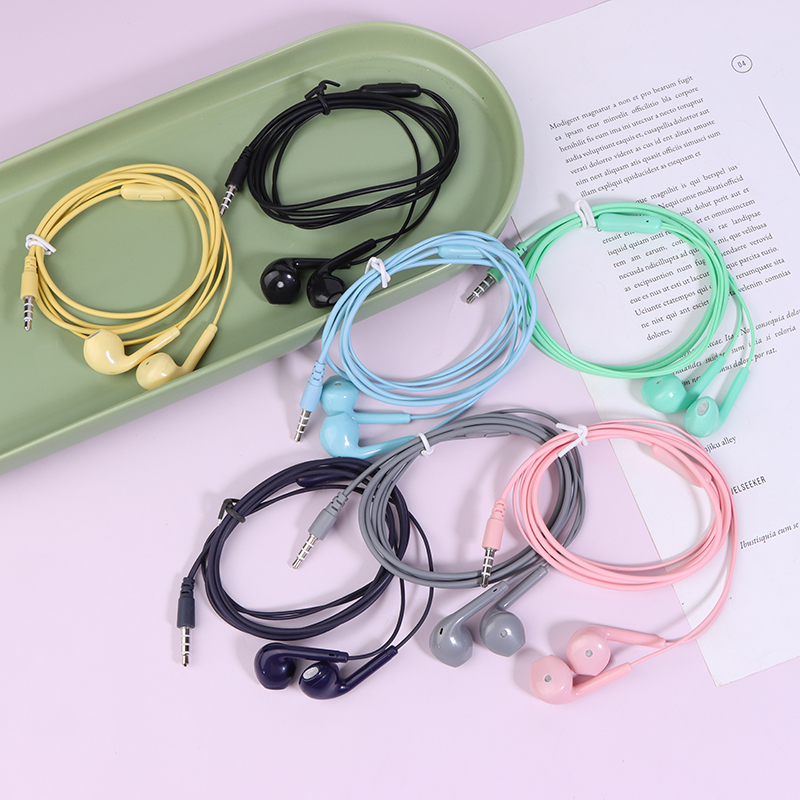 Wired Earphone Mic - U19 พื้นผิวเรียบหูฟังแบบมีสาย Super Bass 3.5 มม.หูฟังพร้อมไมโครโฟนในตัวมือหูฟังตัดเสียงรบกวนชุดหูฟังเพลง
