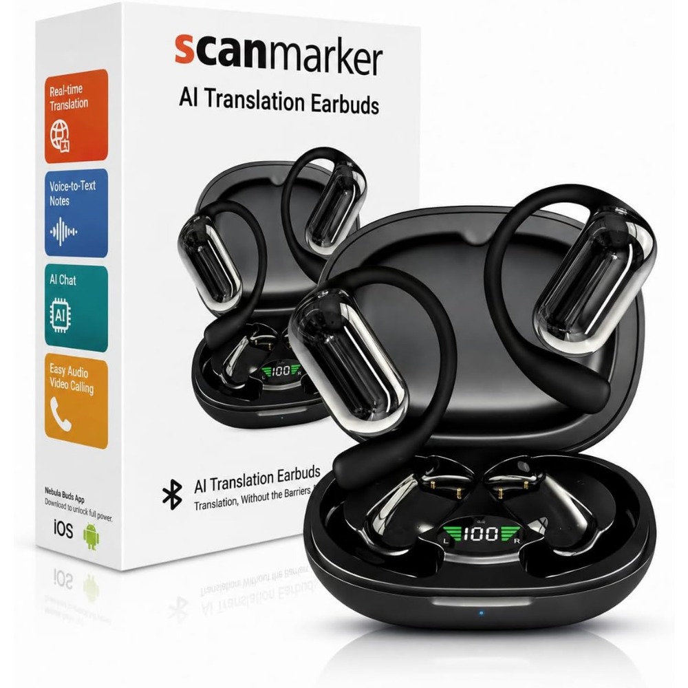 Noise Cancelling Headphone - หูฟังแปลภาษาแบบเรียลไทม์: รองรับ 144+ ภาษา, เล่นได้นาน 60