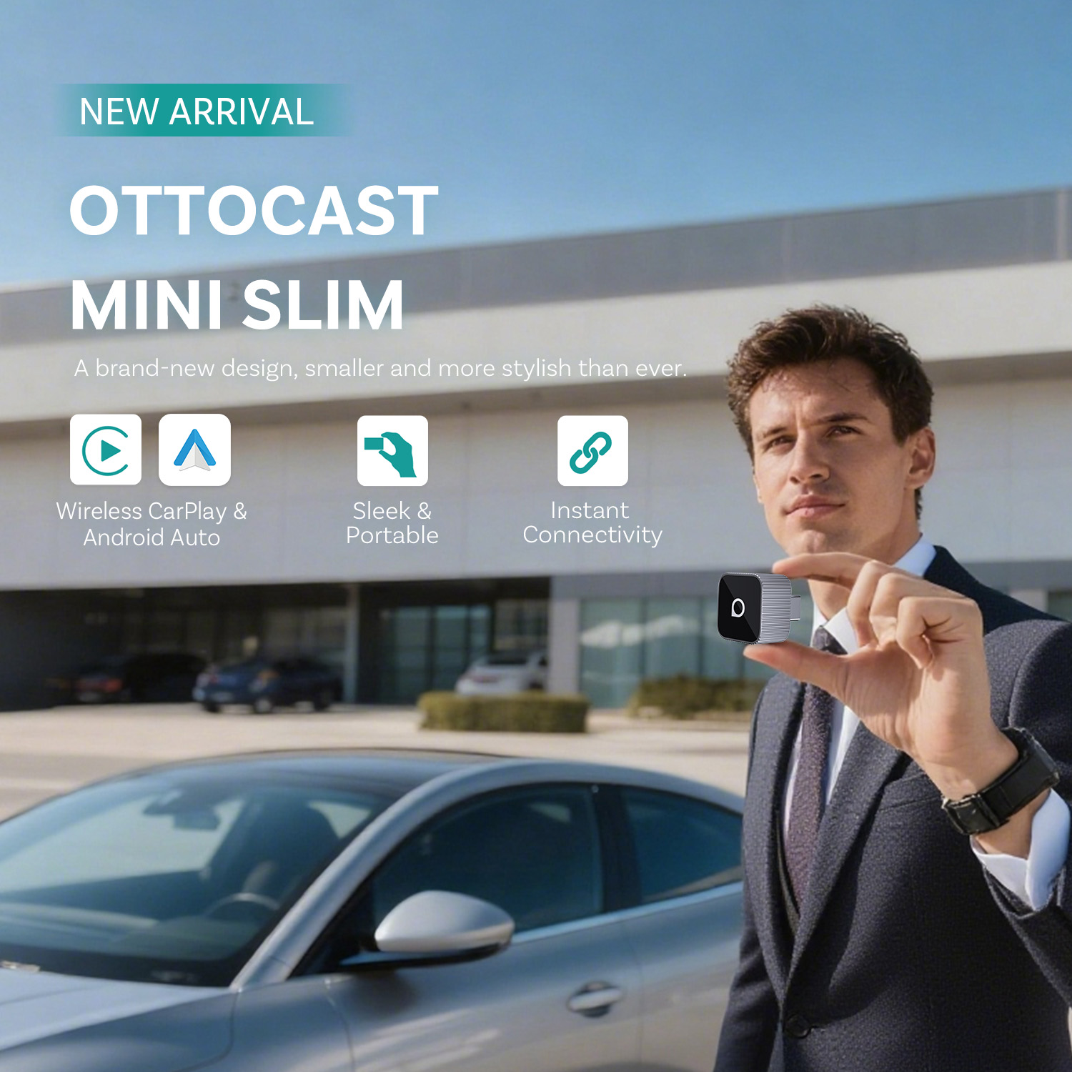 Bluetooth Adapter Receiver - อะแดปเตอร์ Ottocast Mini Slim Wireless CarPlay