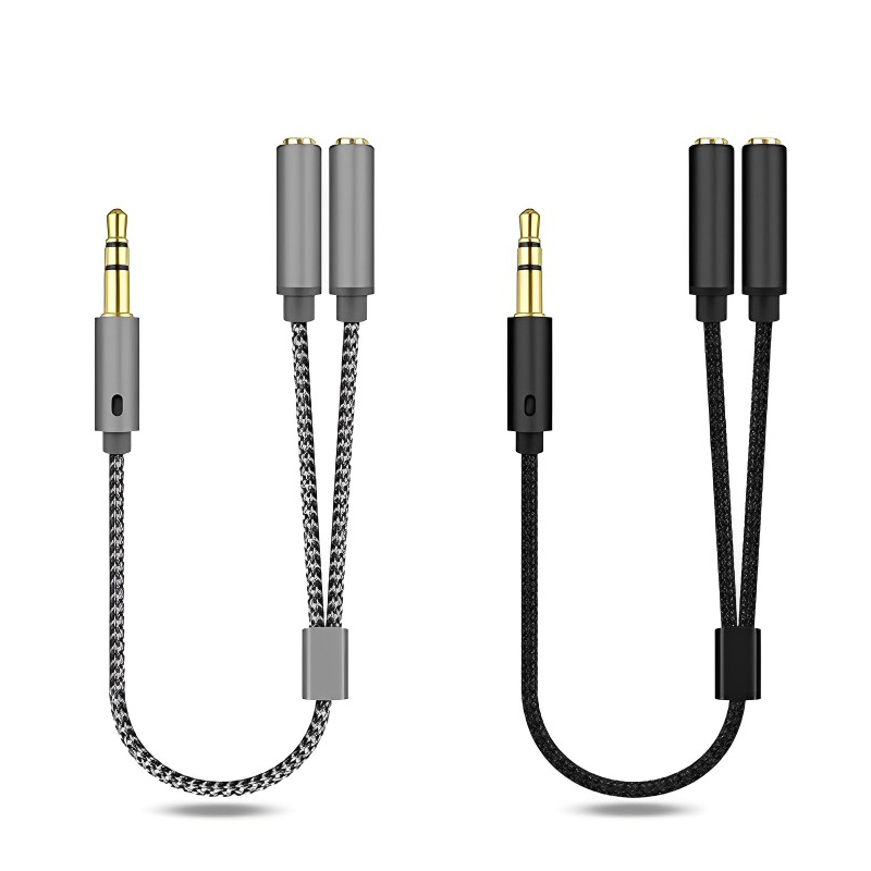 Audio Splitter Y - แจ็คแยกสัญญาณเสียง3.5มม. อะแดปเตอร์เชื่อมต่อหูฟังสเตอริโอ3.5มม. 1ตัวผู้เป็นตัวเมีย2ตัวอุปกรณ์เสริมสำหรับหูฟัง