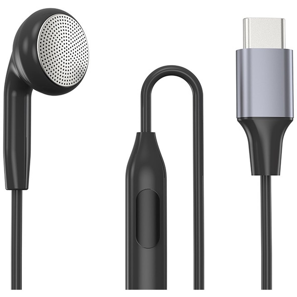 Wired Earphone Mic - DT75BG หูฟังแบบเสียบหูข้างเดียวพร้อมไมโครโฟน หูฟังแบบมีสายพร้อมปุ่มควบคุมในตัว สำหรับขับรถ โทรออก ทำงาน