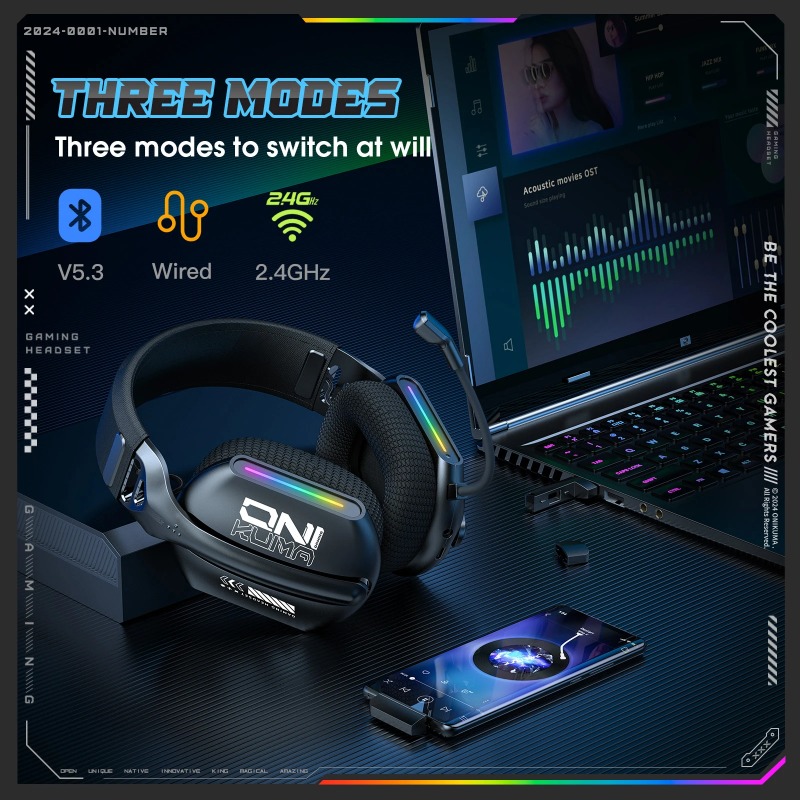 หูฟังเกมมิ่งไร้สาย ONIKUMA GT8 - Gaming Headset Rgb บทวิจารณ์และราคา