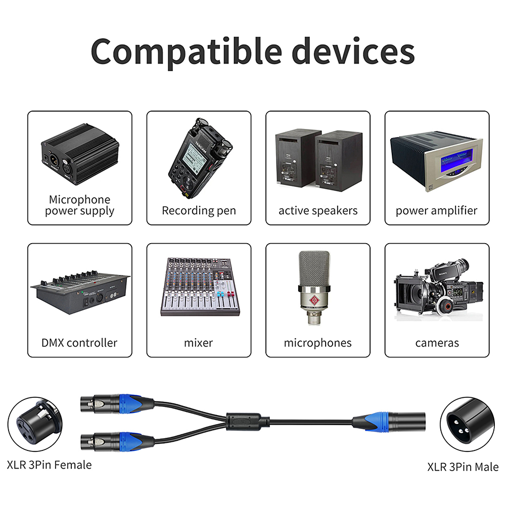 สายแยก XLR แบบ Y ขนาด 50 ซม. 1 - Audio Splitter Y บทวิจารณ์และราคา