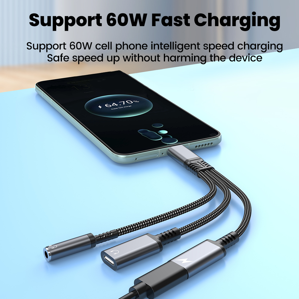 ประเภท C อะแดปเตอร์เสียงสาย 3i - Earphone Splitter Jack บทวิจารณ์และราคา
