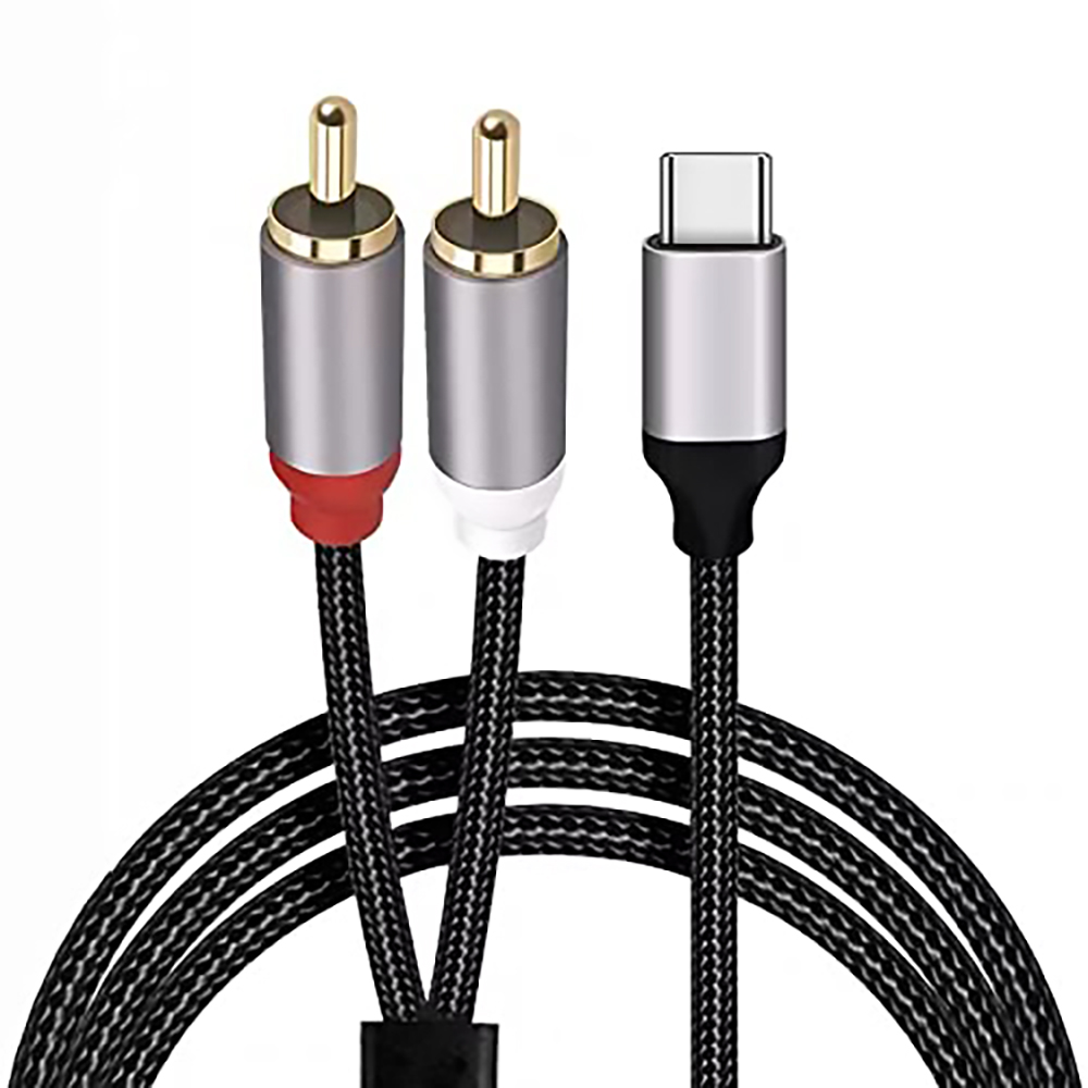 USB C ถึง 2 สายสัญญาณเสียง RCA - Earphone Splitter Jack บทวิจารณ์และราคา