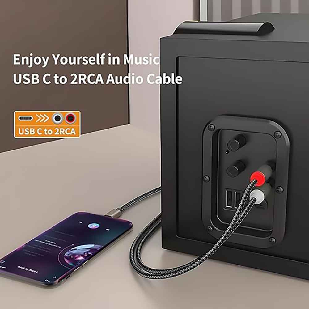 USB C ถึง 2 สายสัญญาณเสียง RCA - Earphone Splitter Jack บทวิจารณ์และราคา